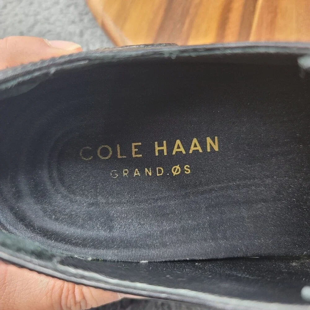 Cole Haan Grand OS Jefferson Shoes Black Leather Mens 9.5 M Oxford Dress C23793‎